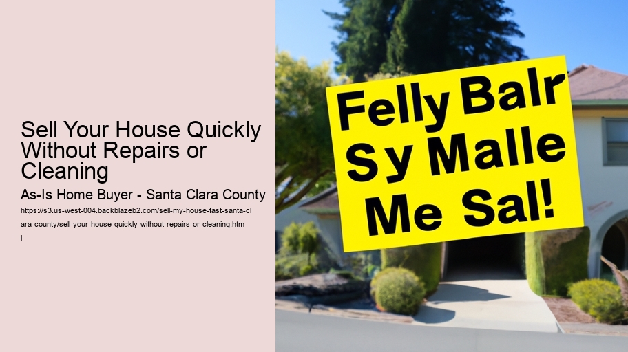 Sell Your House Quickly Without Repairs or Cleaning